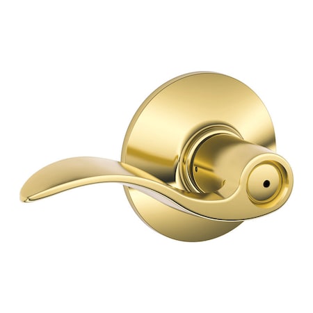 Schlage Schlage Accent Bright Brass Privacy Lockset 1-3/4 in. F40VACC605